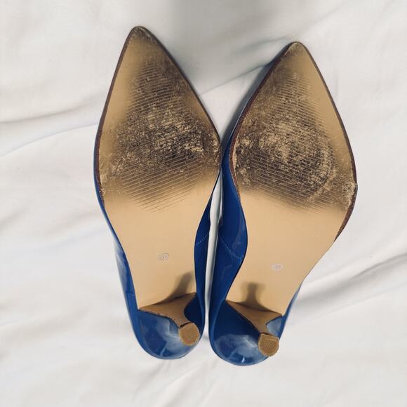 2 Lips Too patent leather heels Royal Blue dress shoes pumps sz 6.5 statement - Picture 6 of 7